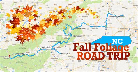 Best Fall Foliage Road Trip Map For North Carolina 2017