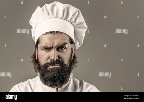 Bearded Chef Cooks Or Baker Bearded Male Chefs Isolated Confident Bearded Male Chef In White