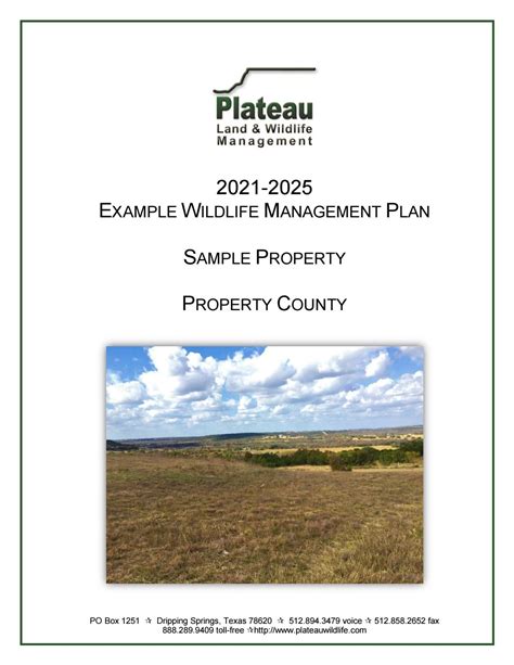 Example 2021 Wildlife Management Plan by deaconspoint - Issuu