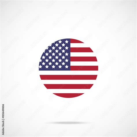 American Flag Round Icon Us Flag Icon With Accurate Official Color
