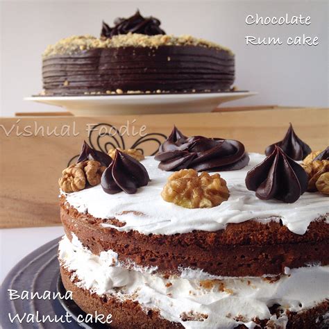 The recipe is very similar to the popular banana and walnut flavoured banana bread with chocolate flavour. Mom's birthday cakes (chocolate rum and banana walnut)