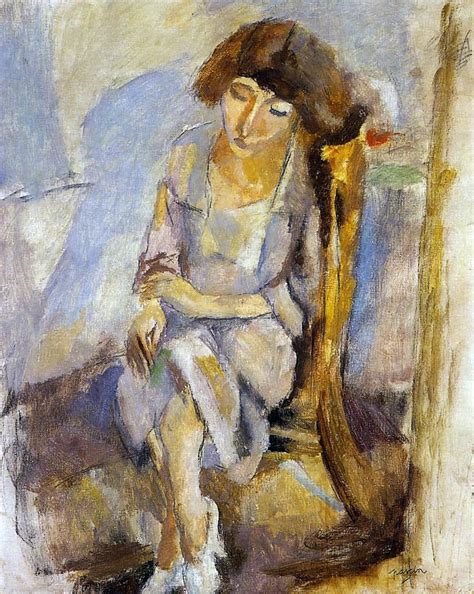 Seated Portrait Of Hermine David By Jules Pascin Hand Painted Oil