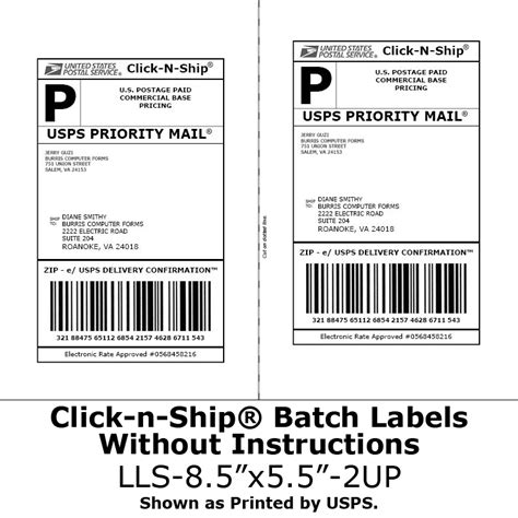 Design features a red background with white text. Usps Shipping Label Template | printable label templates