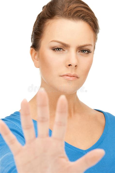 Woman Making Stop Gesture Stock Photo Image Of Businesswoman 39974112