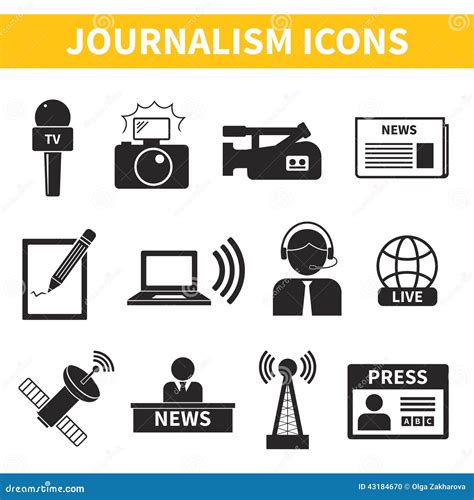 Journalism Icons Set Stock Illustration Illustration Of Journalist