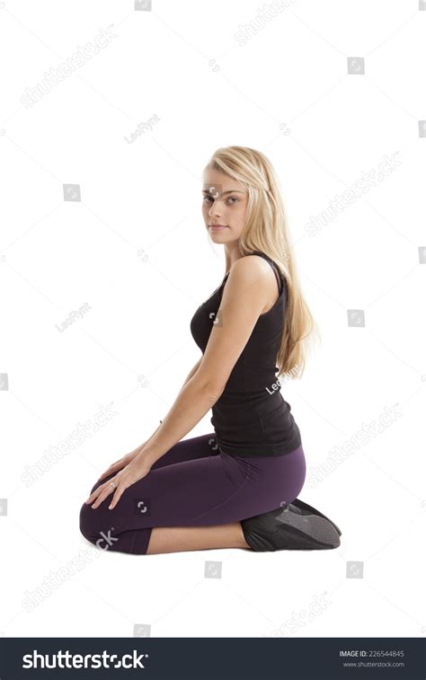 Woman Kneeling On Floor Stock Photo 226544845 Shutterstock