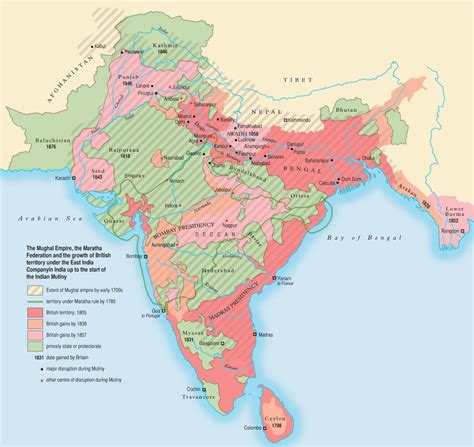 The Expansion Of The British East India Company India World Map India