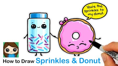 How To Draw Sprinkles And Donut Cute Food Art Youtube