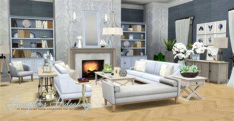 Simsational Designs Hamptons Hideaway Living Room Set For Ts4