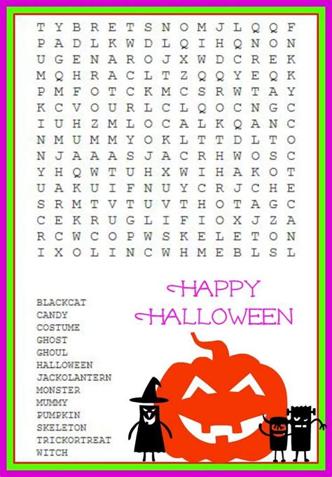 Halloween Puzzles Halloween Crafts Preschool Halloween Word Search