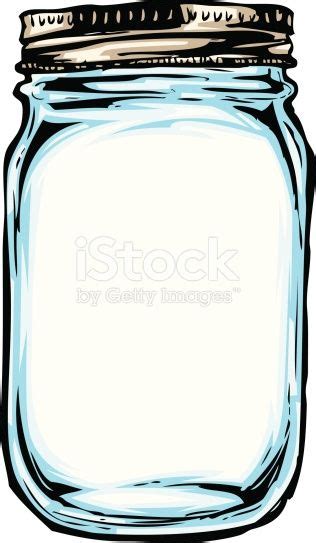 Mason Jar Illustrated In A Hand Drawn Style With Lots Of Copy Space