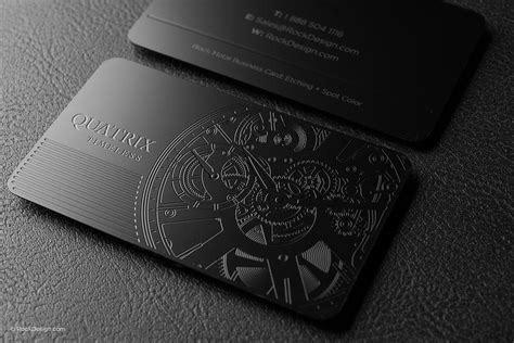 Elegant Professional Black Metal Business Card Quatrix Rockdesign Luxury Business Card Print