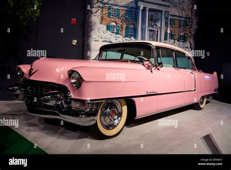 Pink 1955 Cadillac Fleetwood Owned By Elvis Presley On Display In