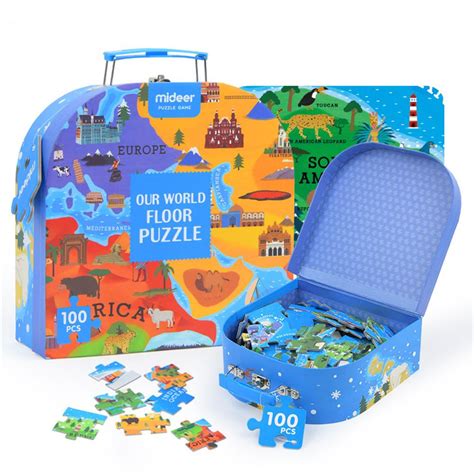 100 Piece World Map Childrens Puzzle Jigsaw Puzzle Large Paper Jigsaw