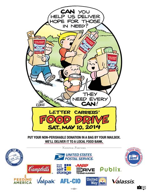 Nalc Stamp Out Hunger Food Drive 51014 Poster Food Drive