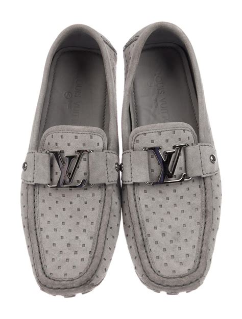 louis vuitton suede drivers grey loafers shoes lou400320 the realreal