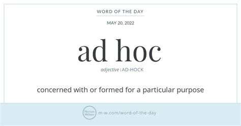 Word Of The Day Ad Hoc