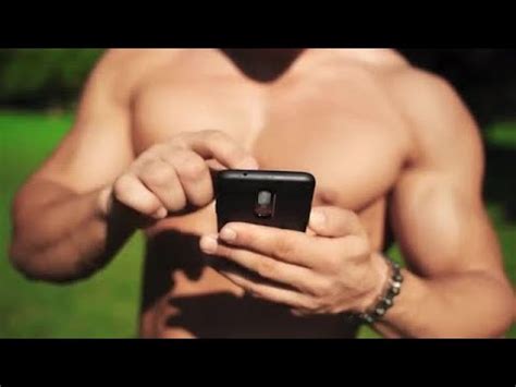 Shirtless Man Using Phone Stock Video YouTube