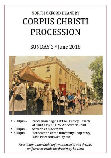 Corpus Christi Procession This Sunday — The Oxford Oratory