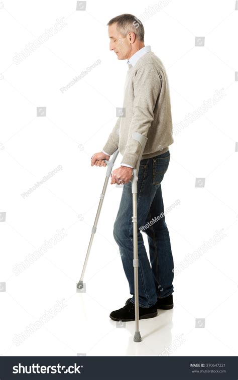 Mature Man Crutches Stock Photo Edit Now 370647221