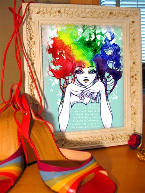 Spectra Rainbow Hair Girl Fine Art 8x10 Print Etsy