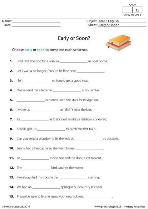 4th Grade English Worksheet Grammar