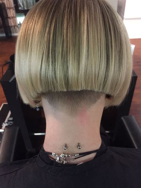 Beautiful Undercut Shaved And Pierced Nape Shaved Bob Shaved Hair