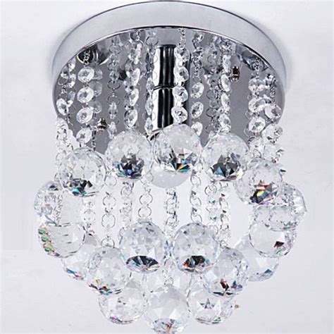 Modern crystal chandelier lighting 4 lights luxury chrome k9 crystal pendant light flush mount ceiling light fixture for kitchen. Mini Style 1-light Flush Mount Crystal Chandelier - Bulbs ...