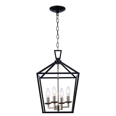 Bel Air Lighting Lacey 4 Light Black And Chrome Pendant Light Fixture