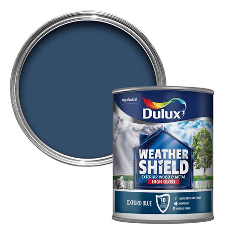 Dulux Weathershield Exterior Oxford Blue Gloss Wood And Metal Paint 750ml