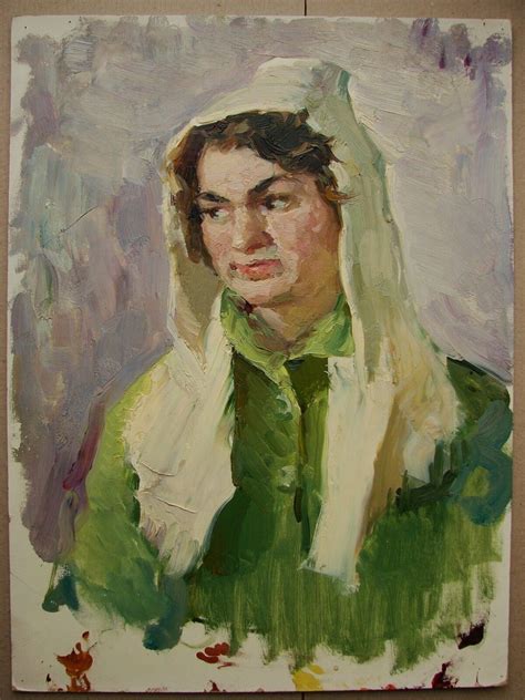 Ukrainian Soviet Oil Painting Woman Girl Portrait 1950s Realism Ebay