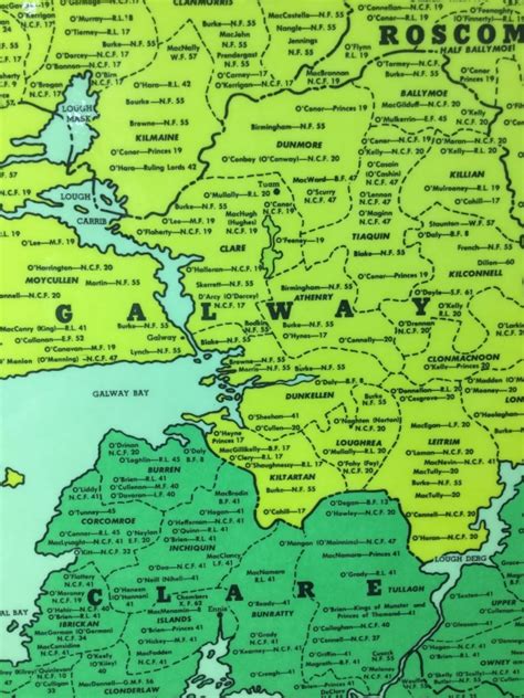 Lot Laminated 1993 Ancestral Map Of Ireland