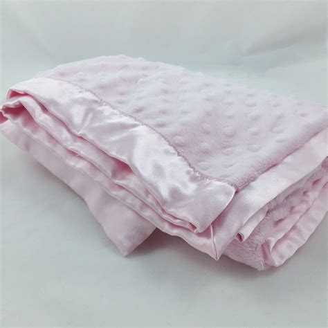 Carters Just One Year Pink Minky Dot Satin Lovey Security Blanket Joy