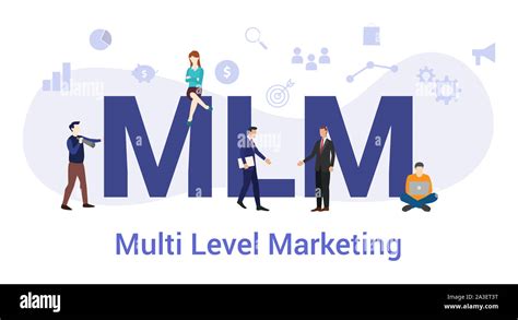 Mlm Multi Level Marketing Concept With Big Word Or Text And Team People