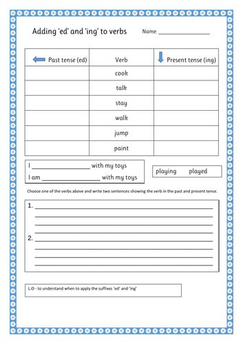Differentiated Ed And Ing Suffix Worksheets Teaching Resources