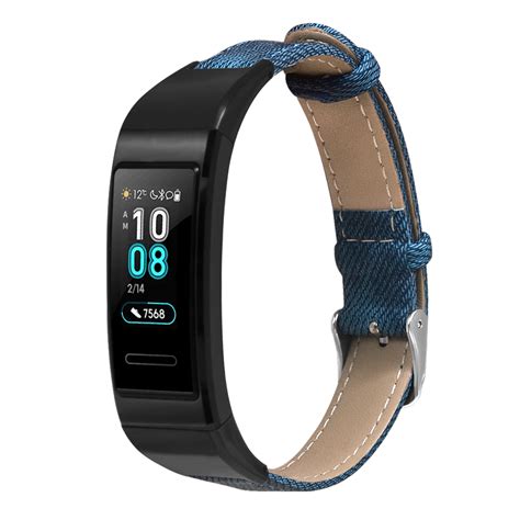 Huawei watch 3 pro prices. Bakeey Denim Leather Watch Band for Huawei Band 3/3 pro ...