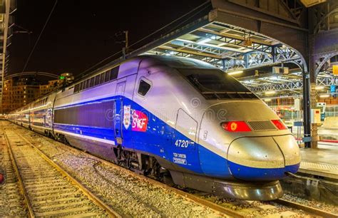 Tgv Euroduplex Trainset At Paris Est Railway Station Editorial