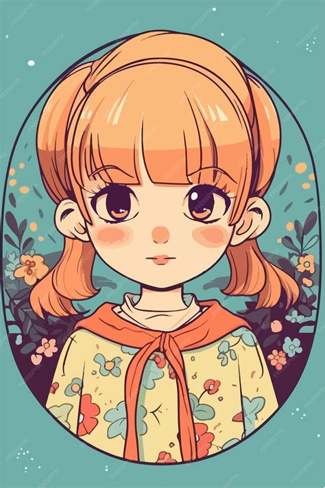 Premium Vector Cute Little Kawaii Girl Illustration Flat Colors