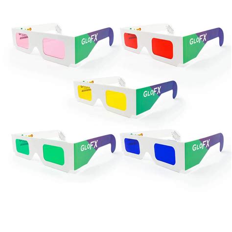 Buy Glofx Color Therapy Paper Glasses 5 Pack Chakra Glasses Chromotherapy Glasses Light