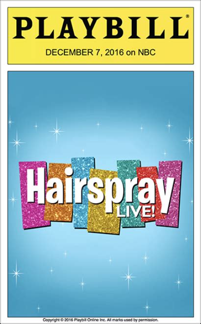 Exclusive The Official Hairspray Live Playbill Playbill