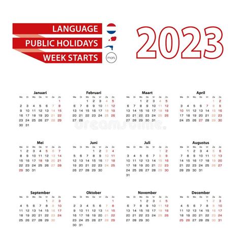 Calendar 2023 In Dutch Language With Public Holidays The Country Of