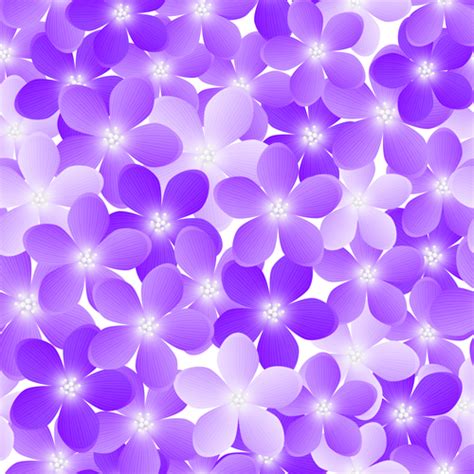 Purple Flowers Seamless Pattern Vector Free Download