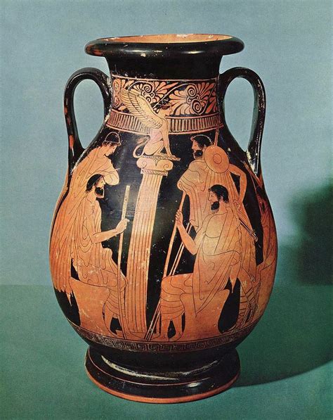 Oedipus Solves The Riddle Of The Theban Sphinx Greek Art Ancient Greek Pottery Greek Vases