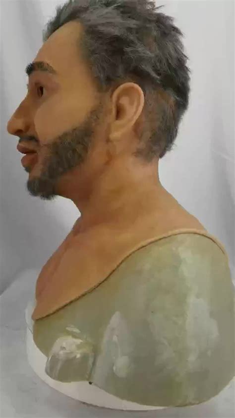 Realistic Soft Silicone Male Mask With Hair And Beard Human Face Mask