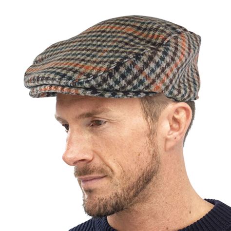 Mens English Vintage Winter Wool Blend Plaid Ivy Newsboy Bill Flat Cap