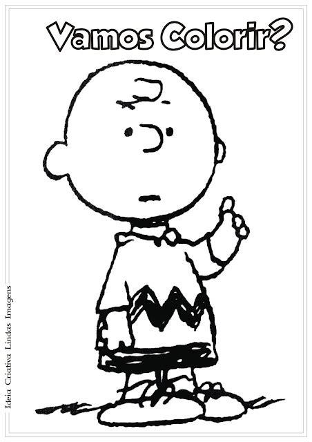 Desenho Charlie Brown Peanuts Para Colorir