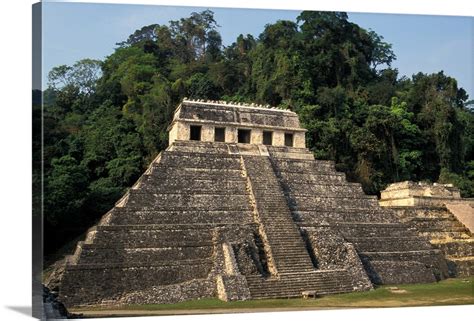 Mexico Chiapas Province Palenque Temple Of The Inscriptions Wall Art Canvas Prints Framed