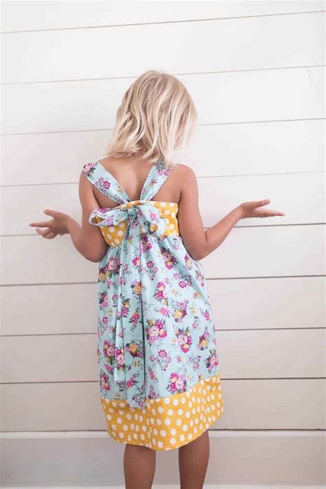 Easy Girls Dress Sewing Tutorial Bow In The Back Summer Dress Farmhouse On Boone