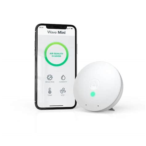 Airthings Wave Mini Battery Operated Smart Indoor Air Quality Monitor