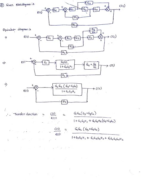Solved Find Transfer Function Using Block Diagram Please Solve